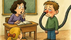 Анекдот: Иванчо влиза в клас с червен нос