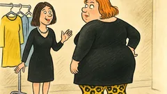 Анекдот: Черният цвят прави жената стройна...