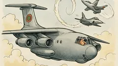 Анекдот: Лети тежък транспортен самолет с ескорт...