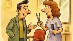 Анекдот: Влиза мъж при фризьорката...