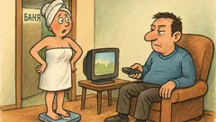 Анекдот: Жената излиза от банята и казва...