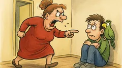 Виц: Майката беснее, синът в ъгъла трепери