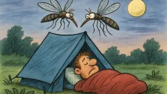 Майтап: Турист лежи в палатка, слуша...