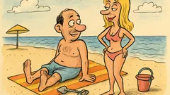 Виц: – Марче, видях мъжа ти на плажа...